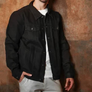 Campera cazadora caballero denim negro