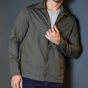 Campera caballero gabardina gris oscuro