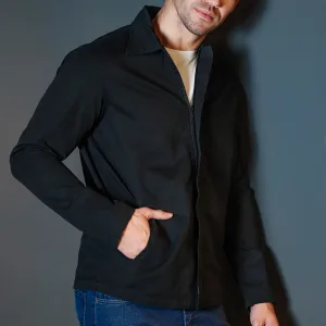 Campera caballero gabardina negro